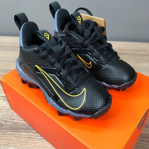 Nike Saquon Barkley Football Cleats Youth Black Yellow HF4325-001 Size 10 C - Picture 3 of 10