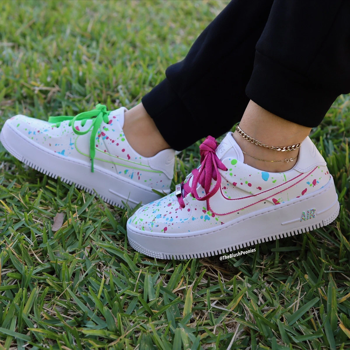 Custom Air Force 1 Sneakers Lilac Custom Hand Painted Shoes 