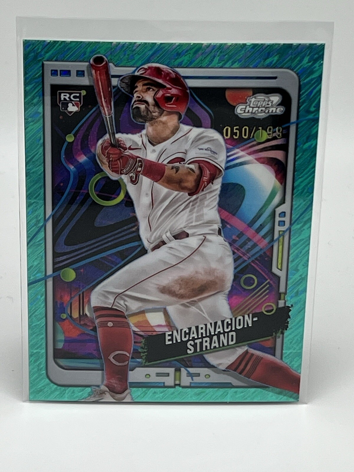 2024 Topps Cosmic Chrome Christian Encarnacion-Strand Aqua Refractor RC #/199