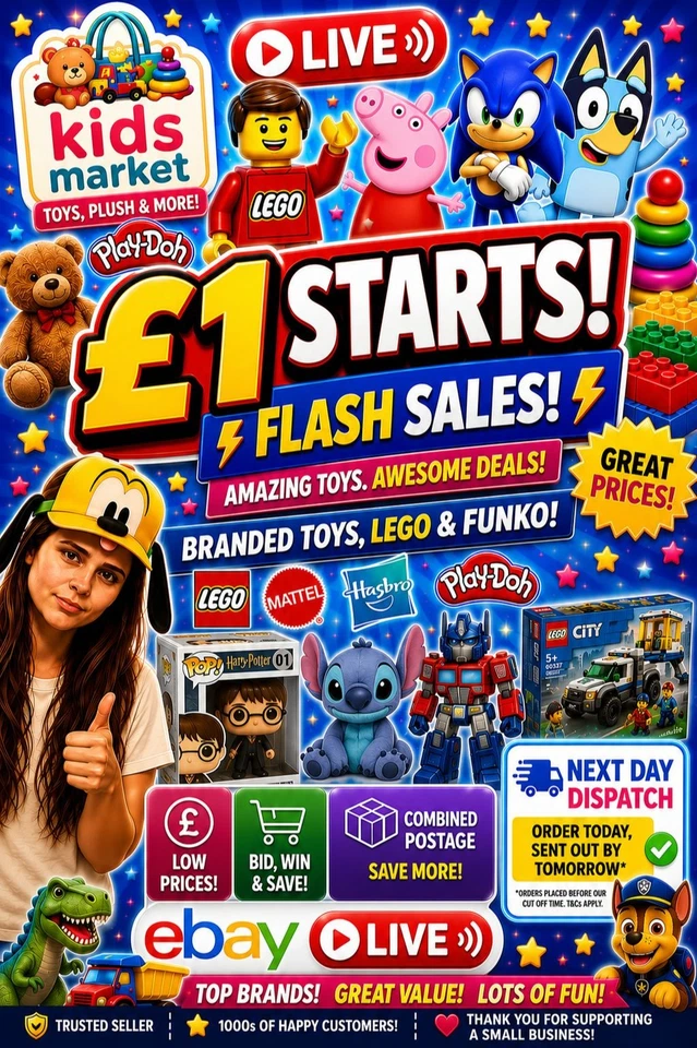 🔥 £1 Starts & Flash Sales! ⚡️ LEGO, Branded Toys, Funko, Disney & More