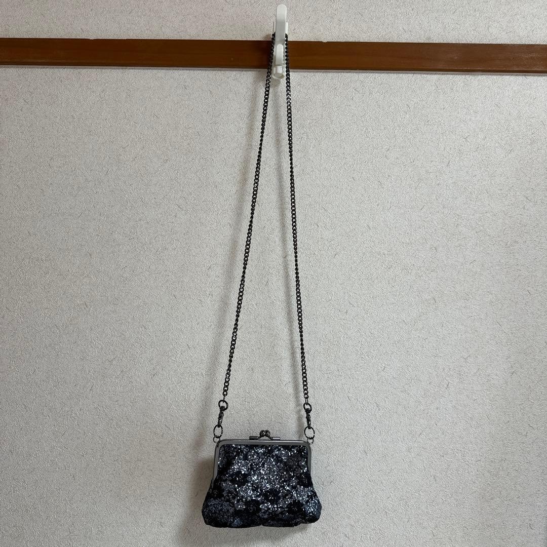 Vivienne Westwood Black Glitter Clutch Bag Shoulder bag Used from Japan