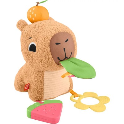 Fisher-Price sensorisches Babyspielzeug Kuschel-Capybara Plüschtier mit Beißring