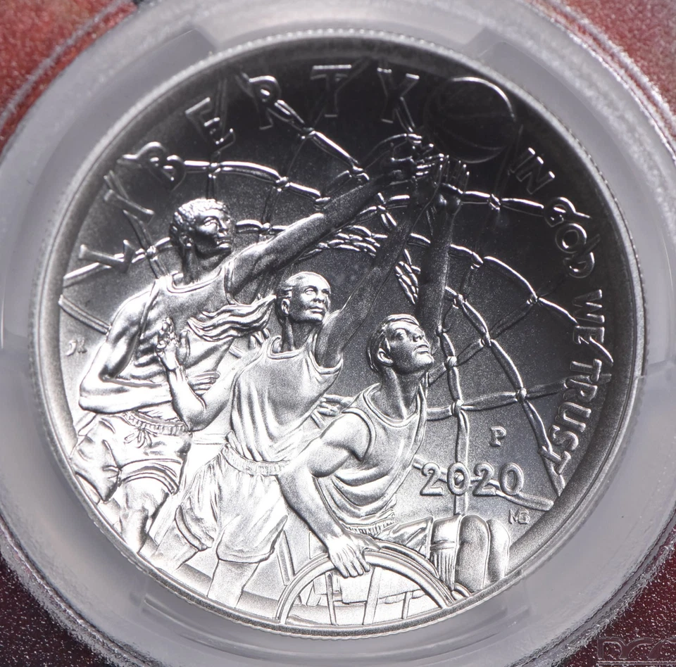 MS70 2020-P DENNIS RODMAN SIGNED Basketball HOF Commemorative Dollar PCGS *2302 - Image 3 of 4