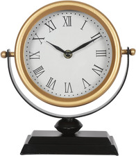 Desk Clock - Classic Vintage Clock and Decorative Shelf Decor,Silent Non-Ticking