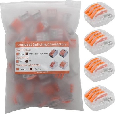 Lever Type Wire Connector 3 Port 28 12AWG Lever Nuts Splicing Connectors Quick