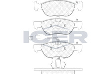 Icer Bremsbelagsatz Vorne Ate-System für Fiat Barchetta Cabrio Brava 94-98