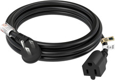 6 Feet 1875W 15A Low Profile Flat Plug Extension Cord 14 AWG Black