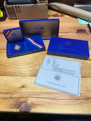 1986 Liberty Gold Five Dollar coin 1886-1986