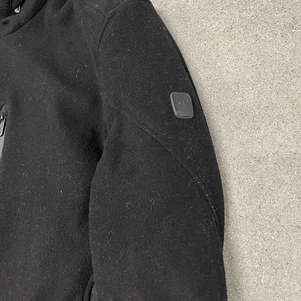 Chaqueta de lana Tumi Tech para hombre grande negra chaqueta con cremallera completa Foto 2 de 4