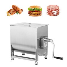 Hakka Manual Meat Mixer 45lb/22.5L, Fixed Tank 30L Stainless Steel Updated Co...