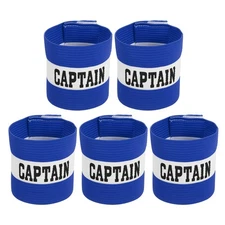 Pack of 5 Soccer Captain Armband Captain Arm Bands for Soccer Blue