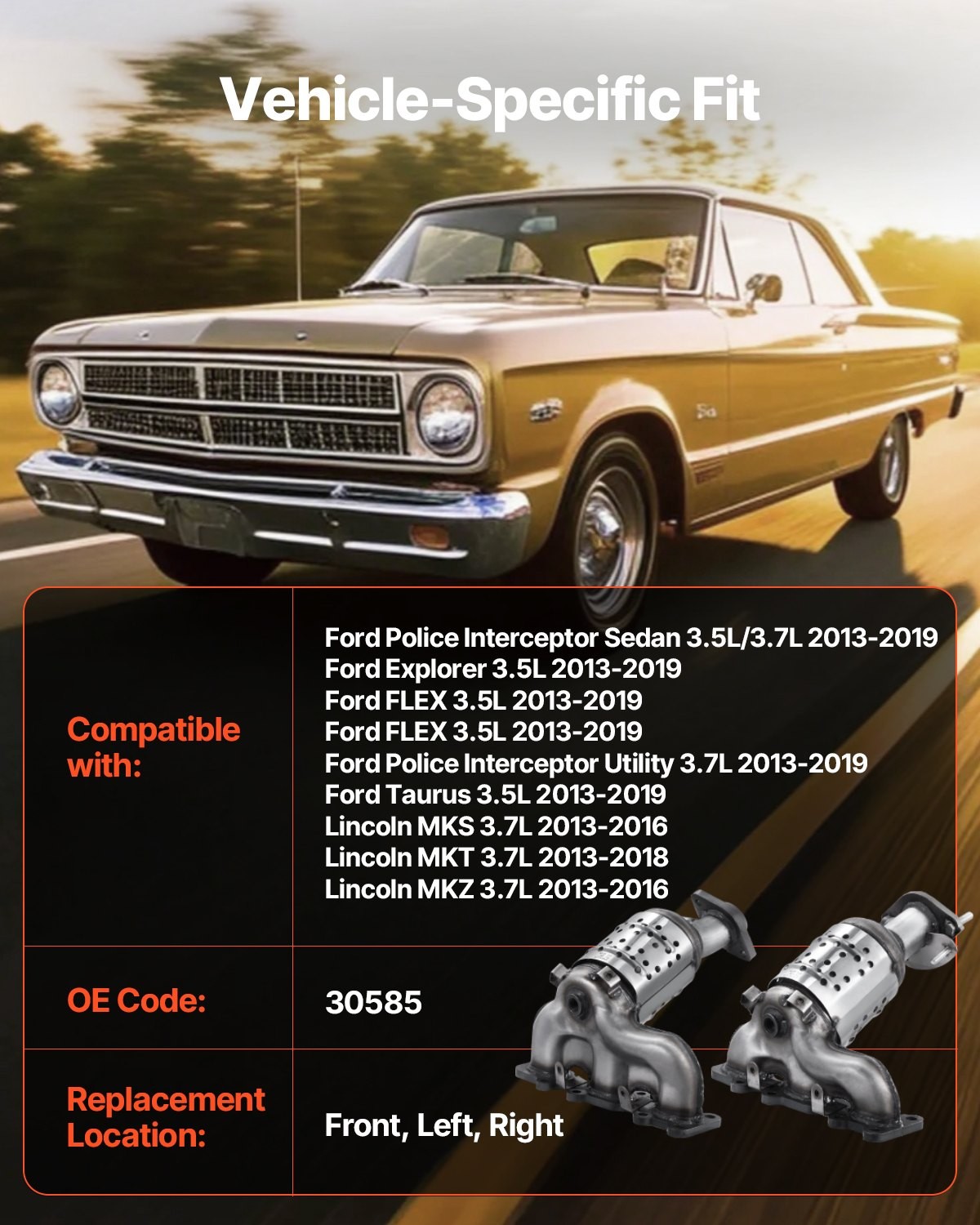 Catalytic Converter, 2 Pack, Compatible with Ford Police Interceptor Sedan Explo