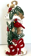 Blue Sky Clay Works Christmas Cardinal Tea Light Candle House Heather Goldminc