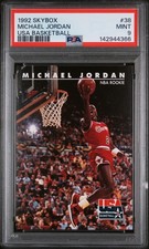 1992 SKYBOX USA BASKETBALL #38 MICHAEL JORDAN PSA 9