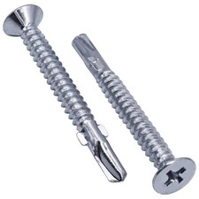 SELF DRILLING SCREWS COUNTERSUNK WINGED TEK WOOD TO METAL FIXING ZINC PLATED