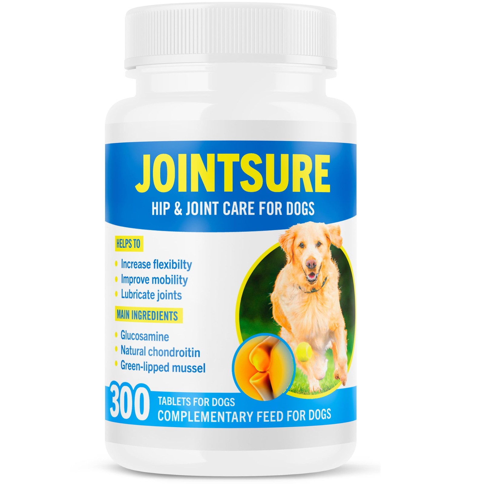 Joint Supplements for Dogs – 300 Tabs, Aids Stiff Joints, 300 Tablets