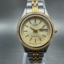 Citizen CQ Watch Women 25mm Champagne Dial Two Tone Daydate 6000-R00413 New Batt