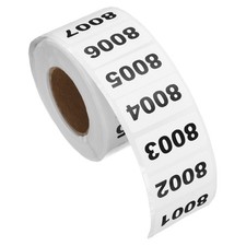 0.8x1.6 Inch Inventory Sticker, 1 Roll 8001 to 9000 Number Label 1000 Stickers