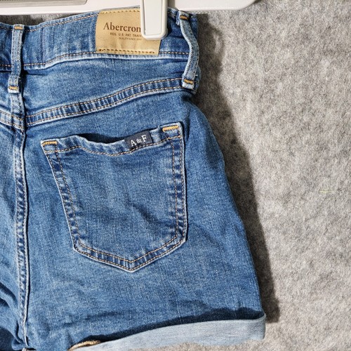 Abercrombie Girl Shorts 11 12 Denim High Rise Mini Mom Cuffed Stretch Casual - Picture 9 of 12