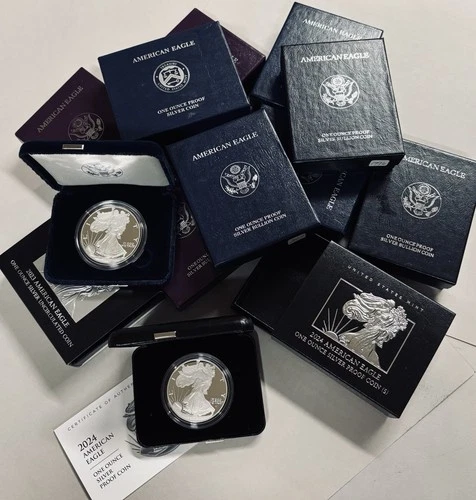 Proof Silver Eagle 1oz 999 fine - 1987 to 2024 Date Range Your Choice - with OGP - product listing photo