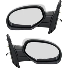 Side View Mirrors Power Heated Chrome Cap Left & Right Pair Set for Chevy GMC