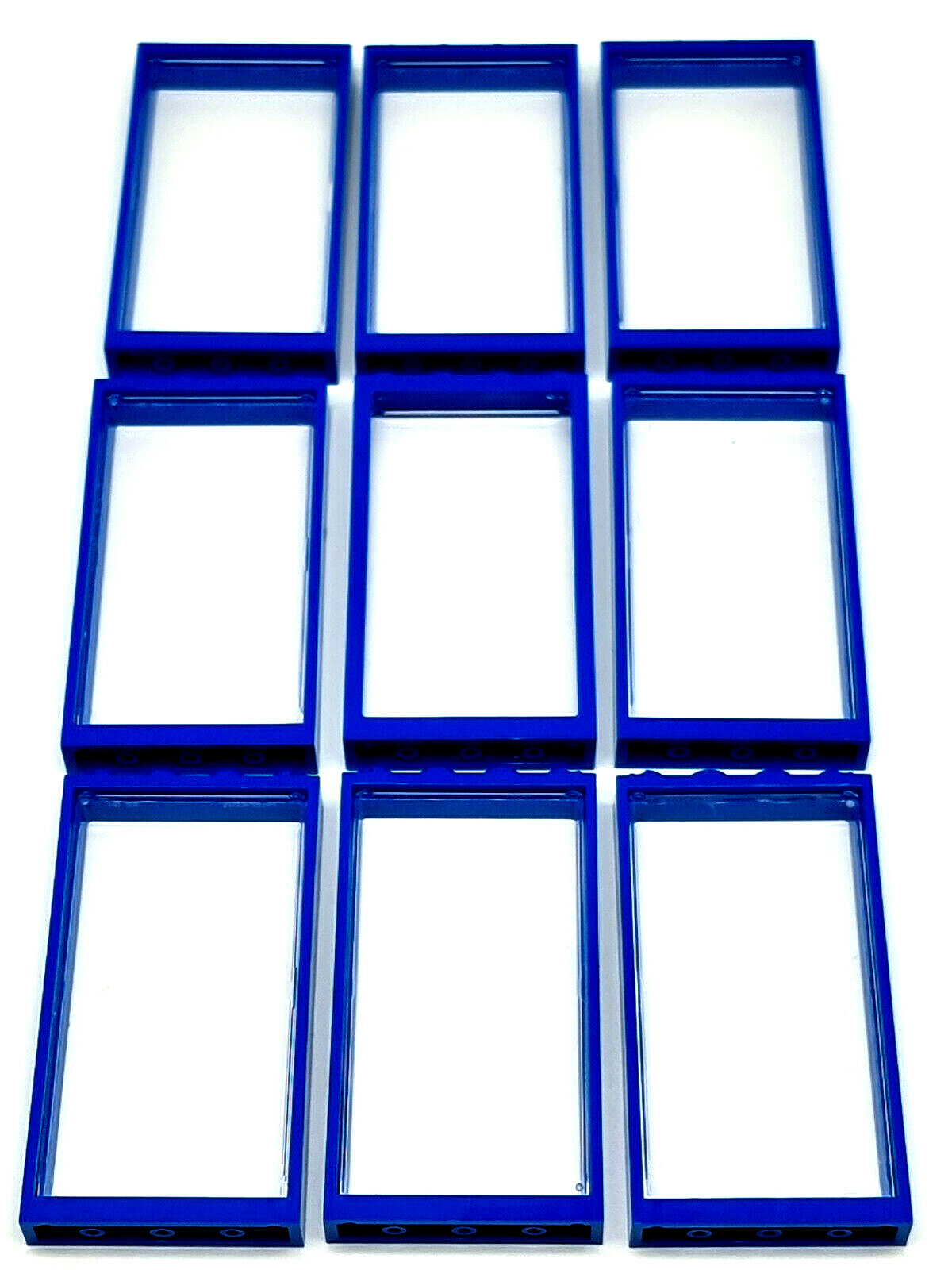Конструктор LEGO Fenster 1x4x6 Rahmen blau mit glaseinsatz прозрачный / 9 штук