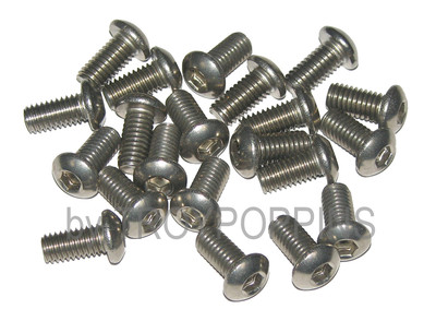 20-SS M6-1.0 X 12MM BH BUTTON SOCKET HEAD METRIC MACHINE SCREWS STAINLESS STEEL