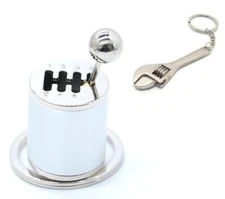 GT//Rotors Gearbox Keychain Six Speed Transmission Stick Shift Fidget Silver