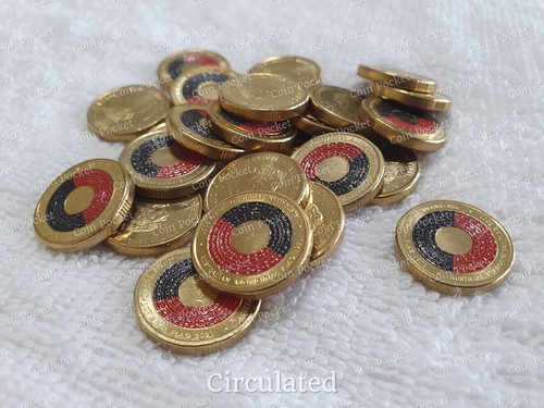 Bandera Aborigen 2021 Rojo Negro Dos Dólares Moneda Color $2 Australia Rara - CIRC - Imagen 8 de 13