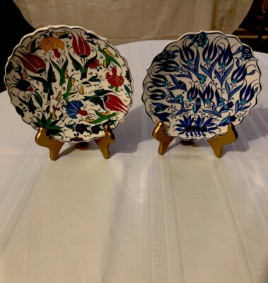 Decorative Floral Hand MadeTraditional Turkish Ceramic Plates 7''