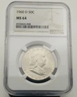 1960-D Franklin Half Dollar NGC MS 64 #3398