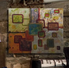 “Squares”painting on canvas  72” X 60” Acrylic, Abstract, POP Art, giant.