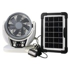 Solar Powered Portable Desktop Fan with Panel & LED Light for Camping Hiking