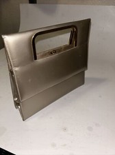 SAKS FIFTH AVE. Pale GOLD EVENING BAG- Clutch purse with Snap 8"