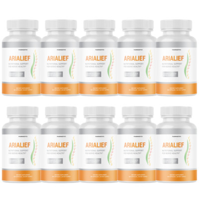 AriaLief Brain Pills - Nerve Health & Cognitive Support Supplement - 10 Bottles