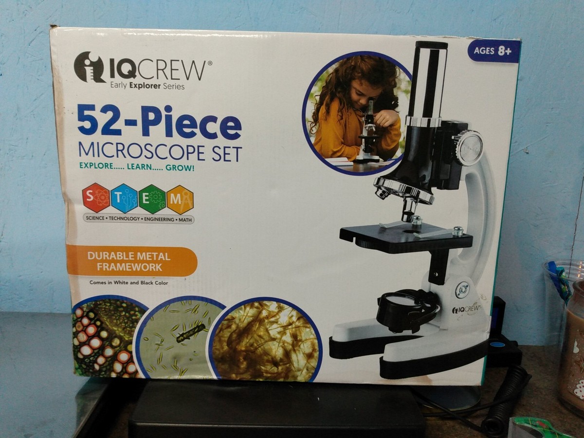IQCREW 52-Piece Microscope Set - Early Explorer Series - Ages 8+