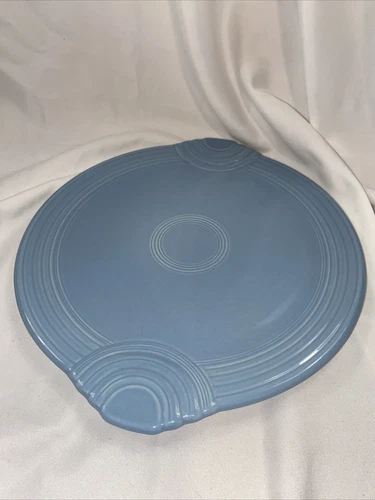 Periwinkle Blue Fiestaware 12" Handled Cake Platter Plate HLC Homer Laughlin