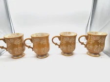 Temptations Floral Lace Spice 16 oz Mug (Set of 4)