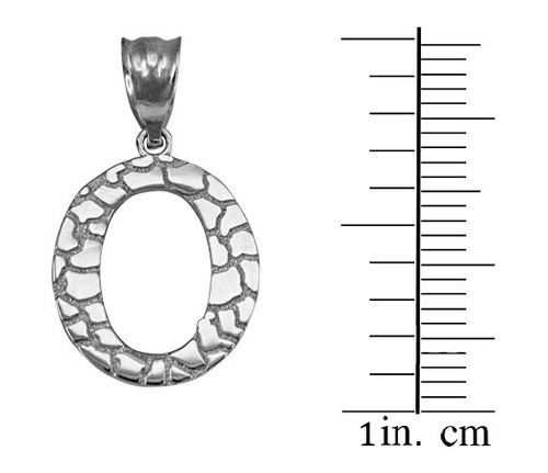 Sterling Silver Nugget Initial Pendant Necklace - Picture 57 of 78