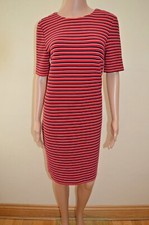 New M&S Collection Striped Red Black & White Shift Dress Sz UK 10