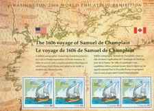 1606 Voyage of Samuel de Champlain, Souvenir Sheet of 4 -  Scott #4074
