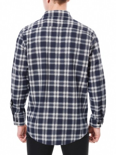 Men ' s 100% Cotton Plaid Flannel Shirt Long Sleeve Fashion Comfort Fit Pockets - Picture 92 of 95