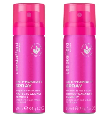 x2 Lee Stafford Dehumidifier - Anti-Humidity Straightening Spray 50ml (Travel)