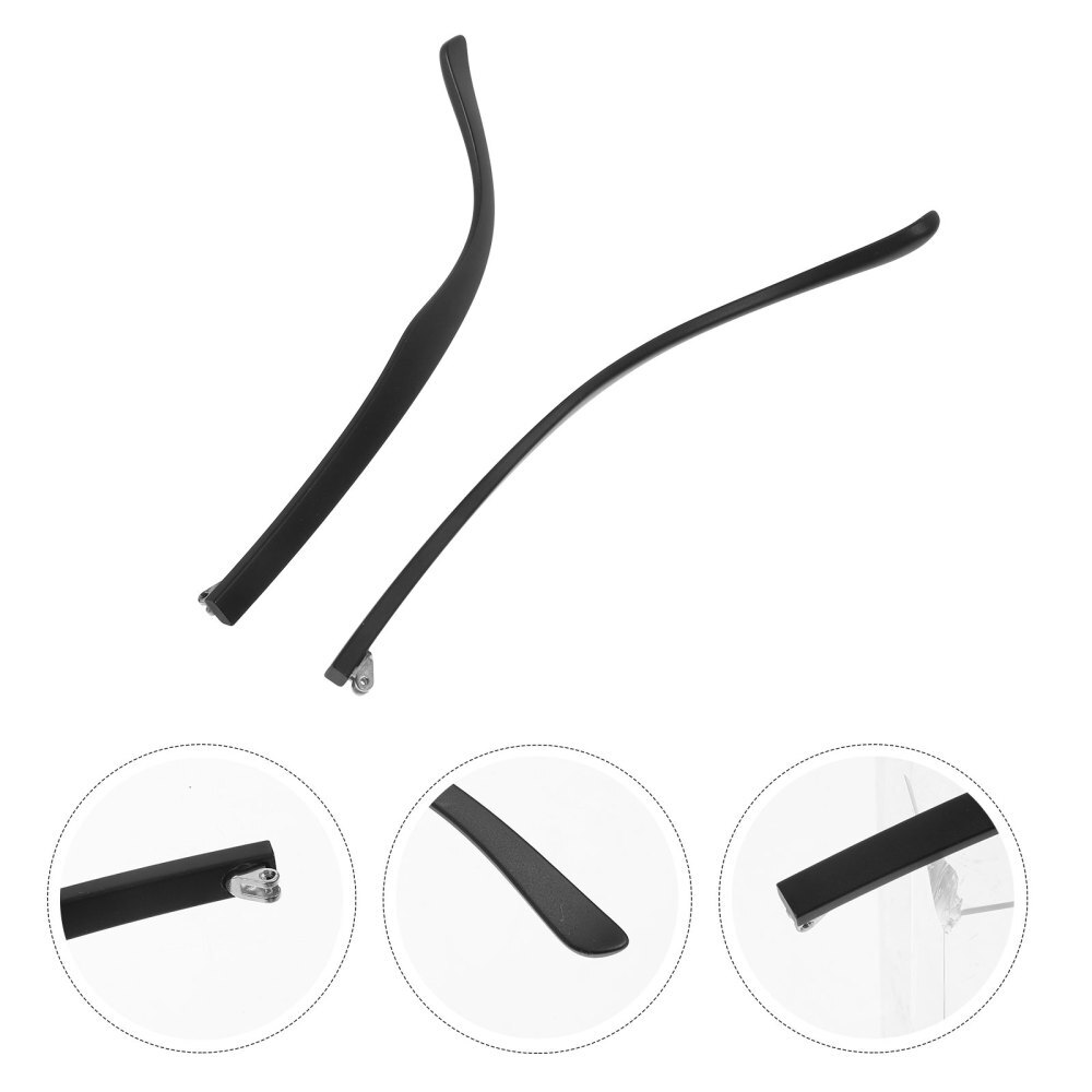 Pair Black Glasses Arm Replacement Temple for Eyeglass Repair