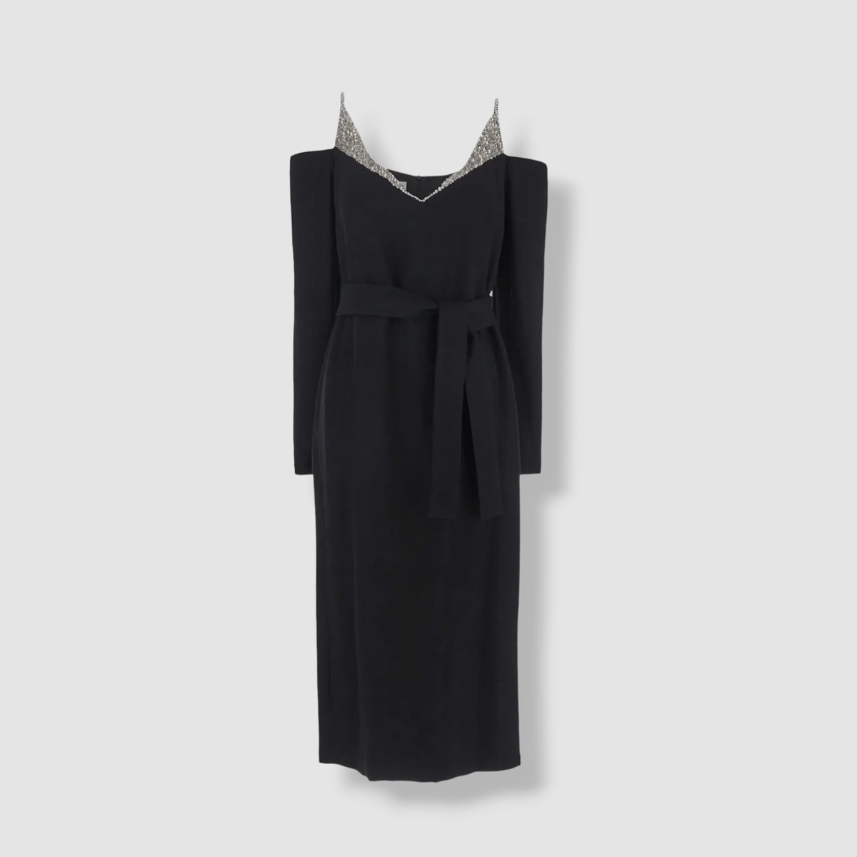 $2160 Dries Van Noten Women's Black Wool Off-Shoulder Dress $2160 Dries Van Noten Women's Black Wool Off-Shoulder Dress