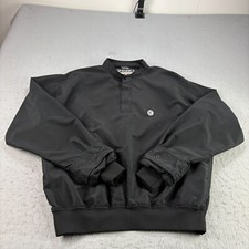 Zero Restriction Jacket Mens Medium Black Golf Windbreaker 1/4 Snap Pullover