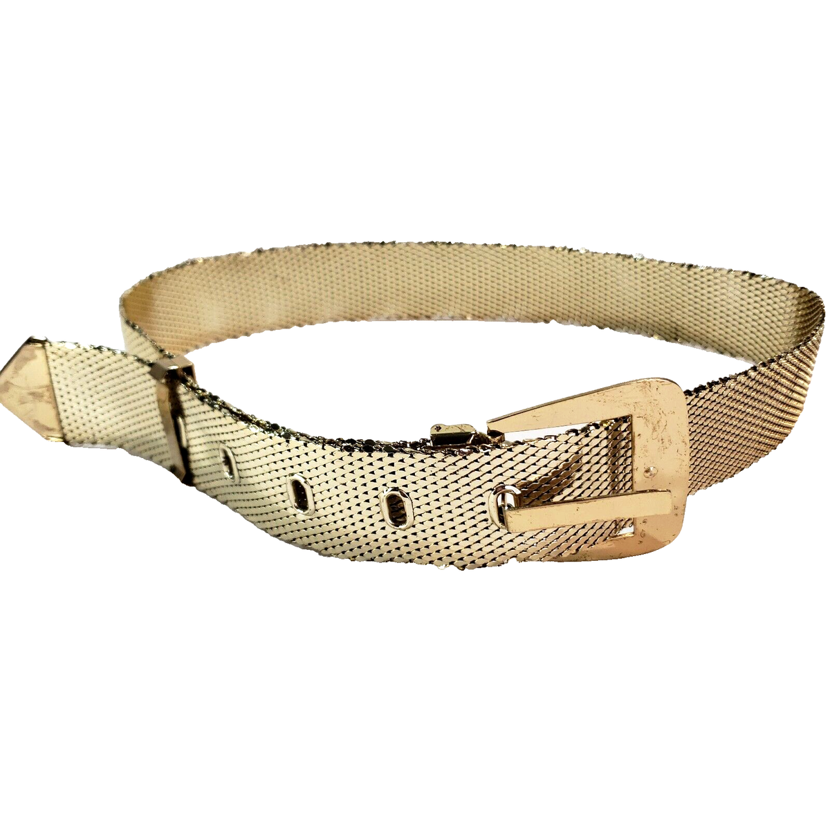 Vintage Whiting and Davis Gold Mesh Leather Belt Whiting Davis Belts - Etsy main image 3