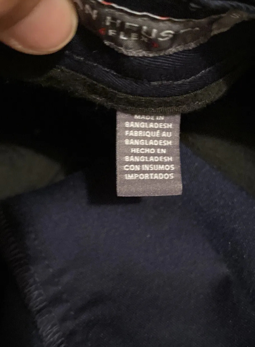 Van Heusen Flex Flat Front Straight Fit Navy blue casual Pants, W 38 x 34L New