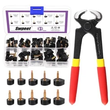 30 Pairs High Heels Tips Replacement Shoe Repair Caps w/ Stiletto Remove Pliers