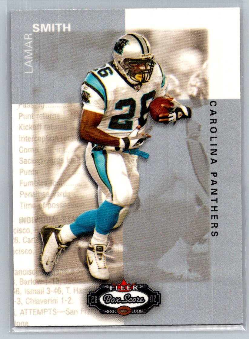2002 Fleer Box Score #72 Lamar Smith Carolina Panthers Football Card